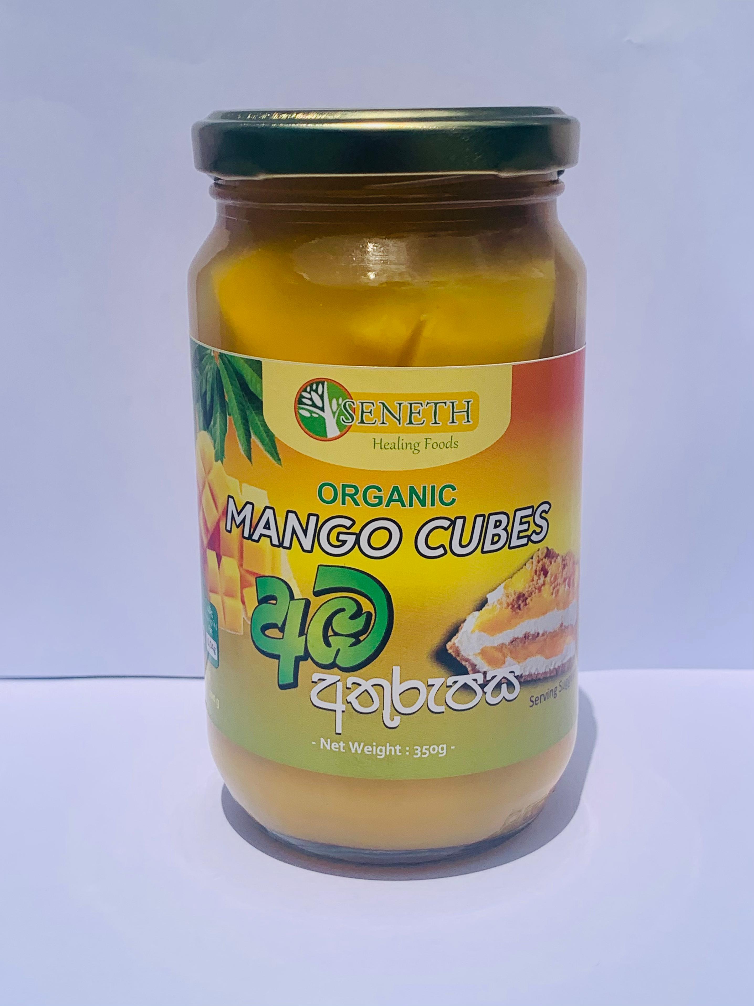 Organic Mango cubes in pineapple juice 